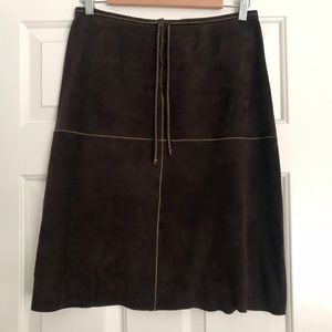 Brown suede Sundance skirt